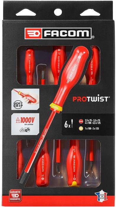 Facom ATPVE.J6PB Schraubendreher-Set 6-tlg. 1000V-1