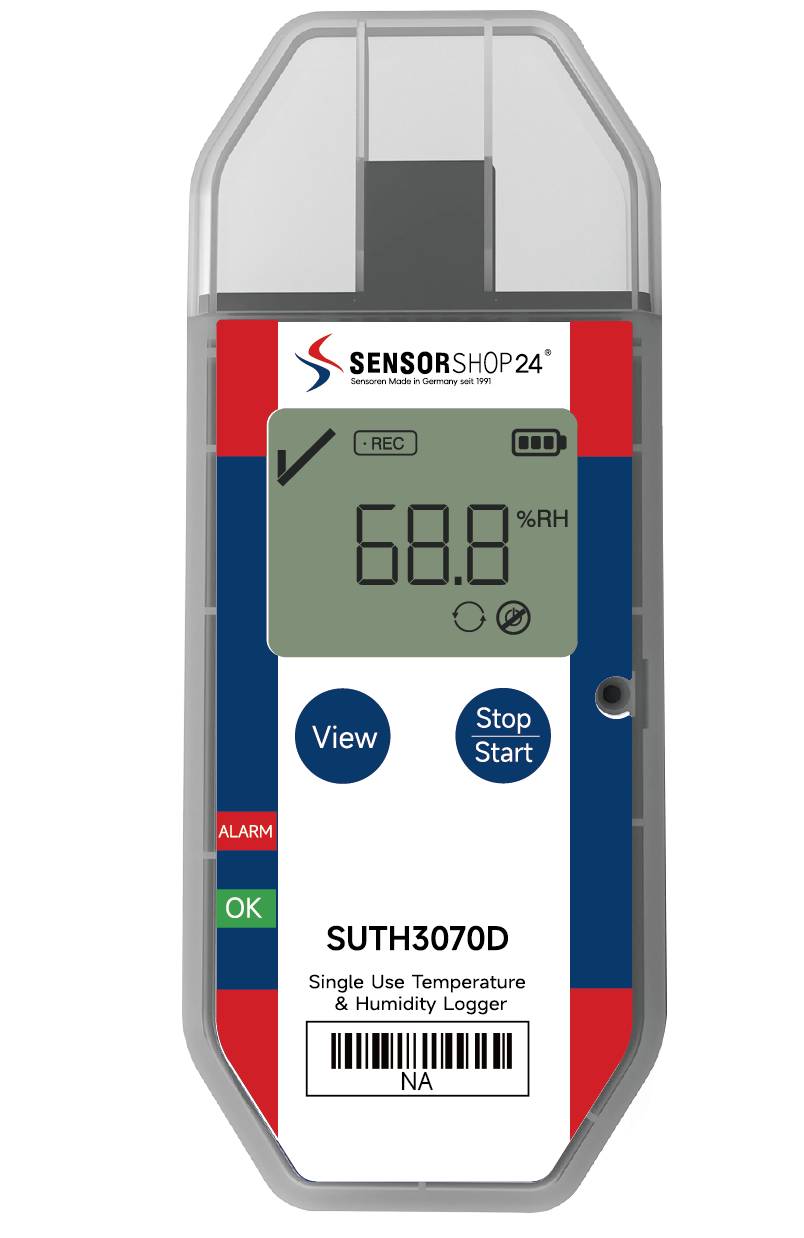 Single-Use Temperatur- & Feuchtigkeitsdatenlogger mit Display (-30°C - 70°C)-0
