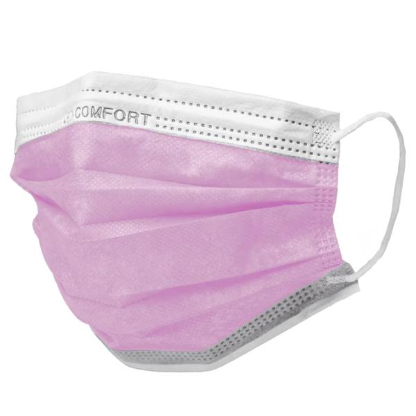 MED-COMFORT Mundschutz 3-lg. TYP IIR - pink | Box (50 Stück)