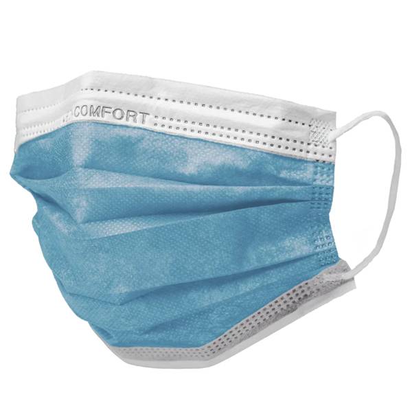 10x MED-COMFORT Mundschutz 3-lg. TYP IIR - blau | Box (50 Stück)