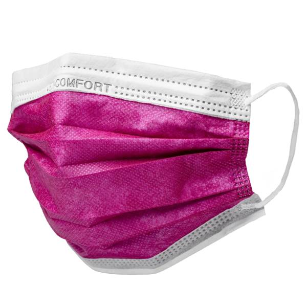 10x MED-COMFORT Mundschutz 3-lg. TYP IIR - bordeaux | Box (50 Stück)