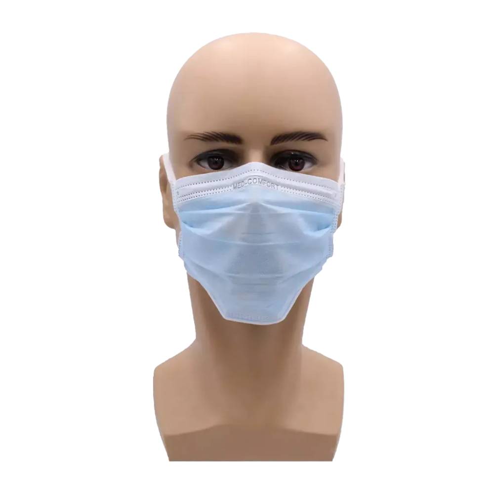 10x MED-COMFORT Mundschutz 3-lg. zum Binden TYP IIR - blau | Box (50 Stück)-0