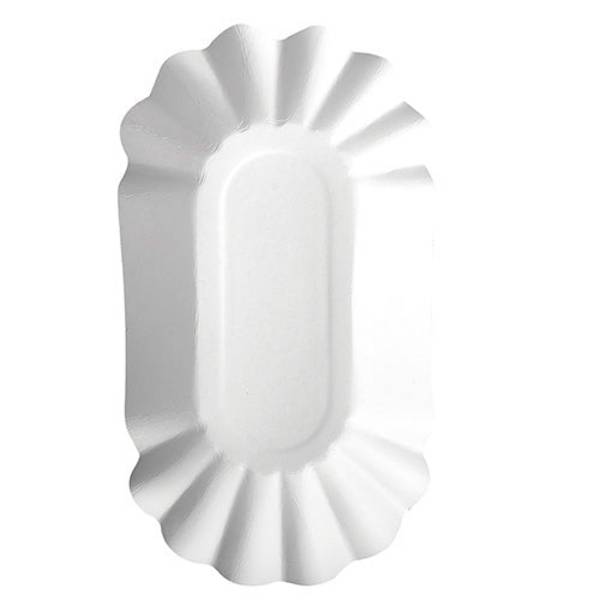 PAPSTAR Schalen oval 9x16 cm, Pappe "pure", weiß | Folie (250 Stück)