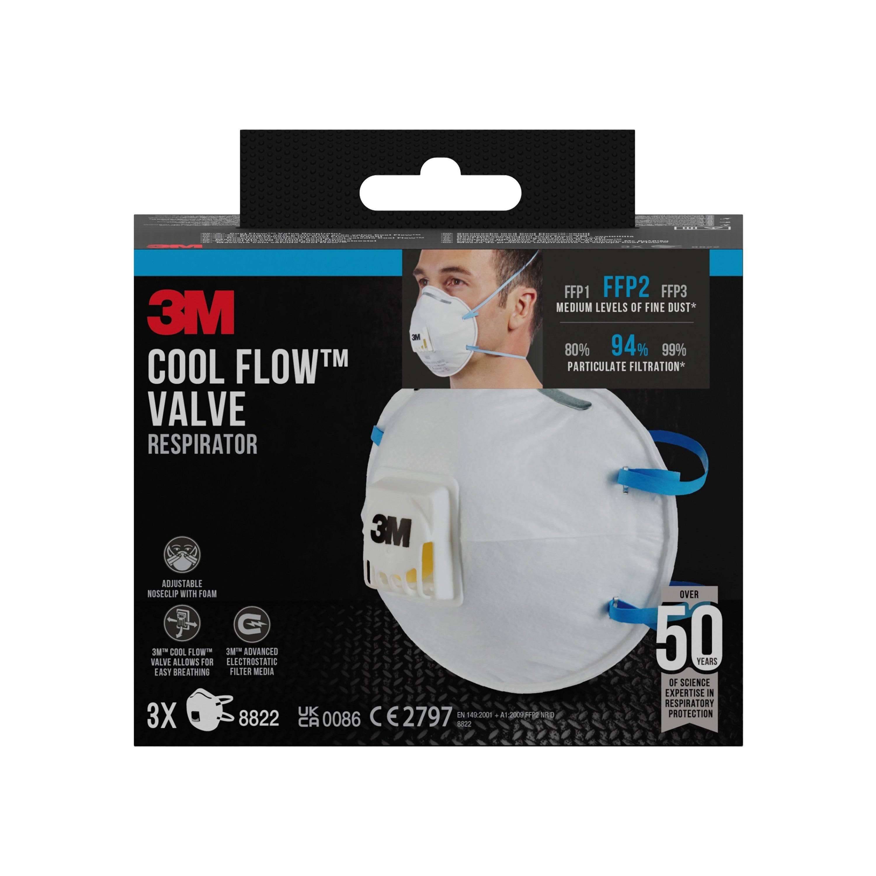 Atemschutzmaske Cool Flow 8822 mit Ventil 5er-Packung-1