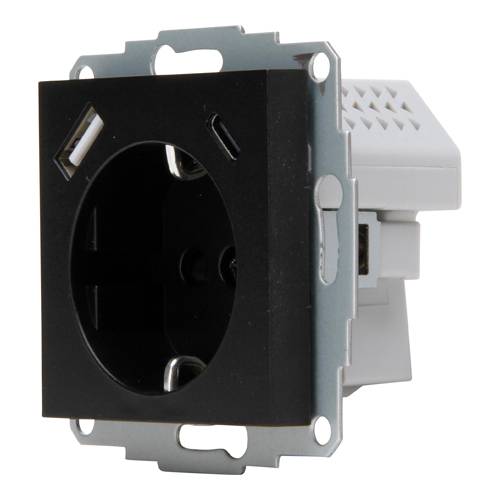 Heinrich Kopp Schutzkontakt-Steckdose HK07 USB A/C Anschluss schwarz matt-1