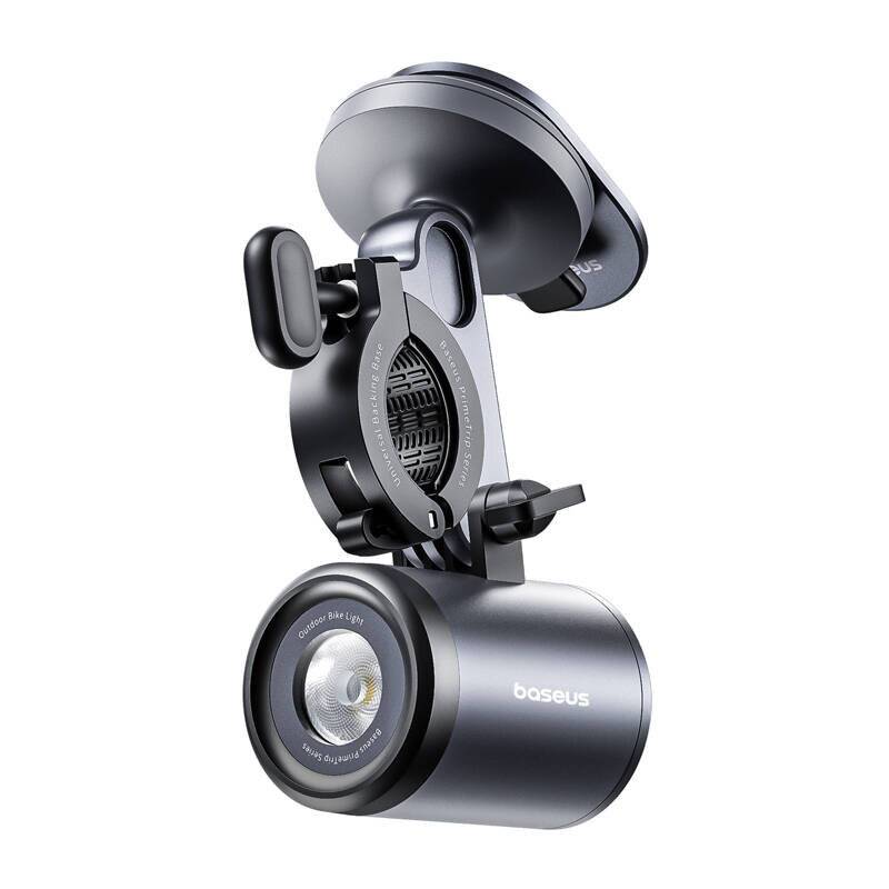 Baseus PrimeTrip 2-in-1 Fahrradhalterung, Telefonhalterung + Taschenlampe (schwarz)-0