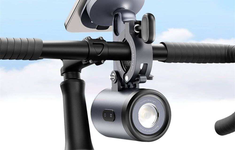 Baseus PrimeTrip 2-in-1 Fahrradhalterung, Telefonhalterung + Taschenlampe (schwarz)-1