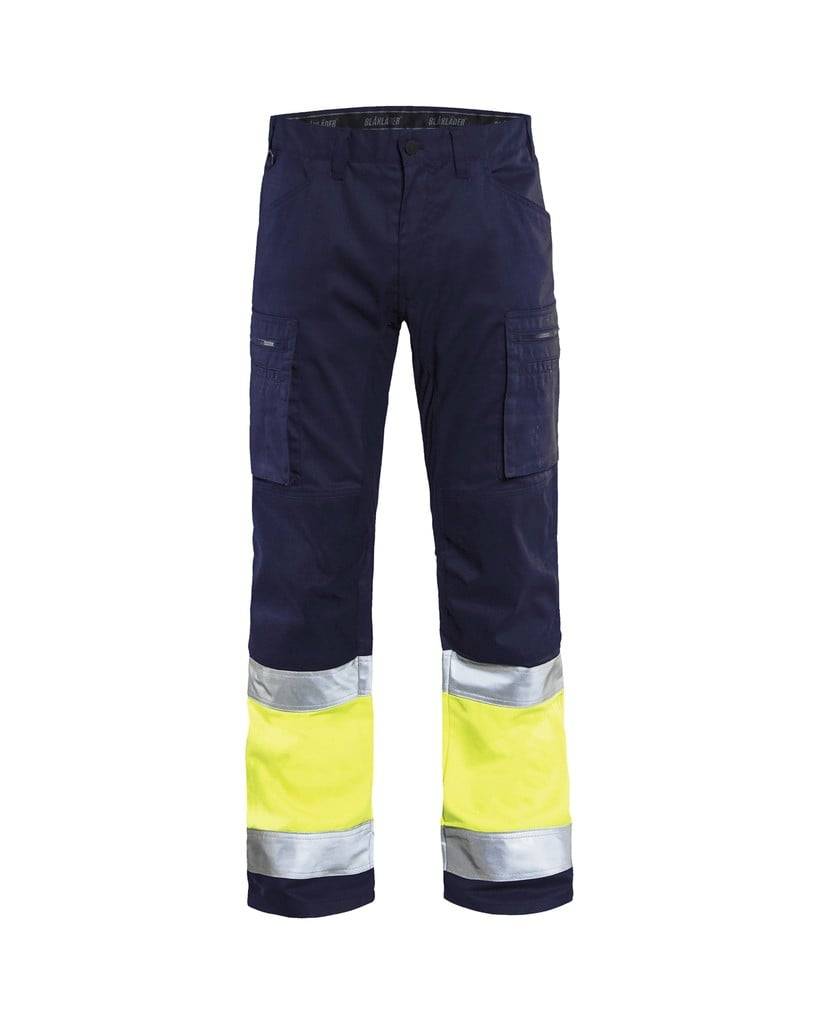 BLAKLÄDER Warnschutzbundhose 1551 marine/gelb Gr.D100 Arbeitshose-2