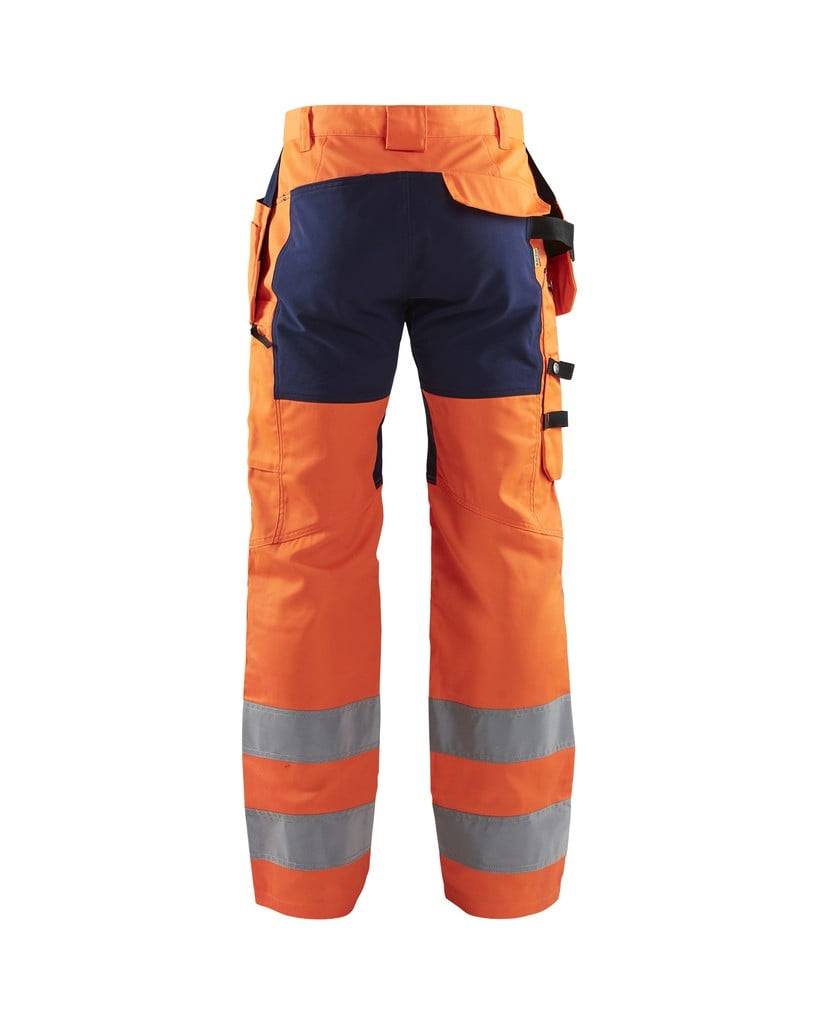 BLAKLÄDER Warnschutzbundhose 1552 HighVis orange/marine Gr.D88 Arbeitshose-1