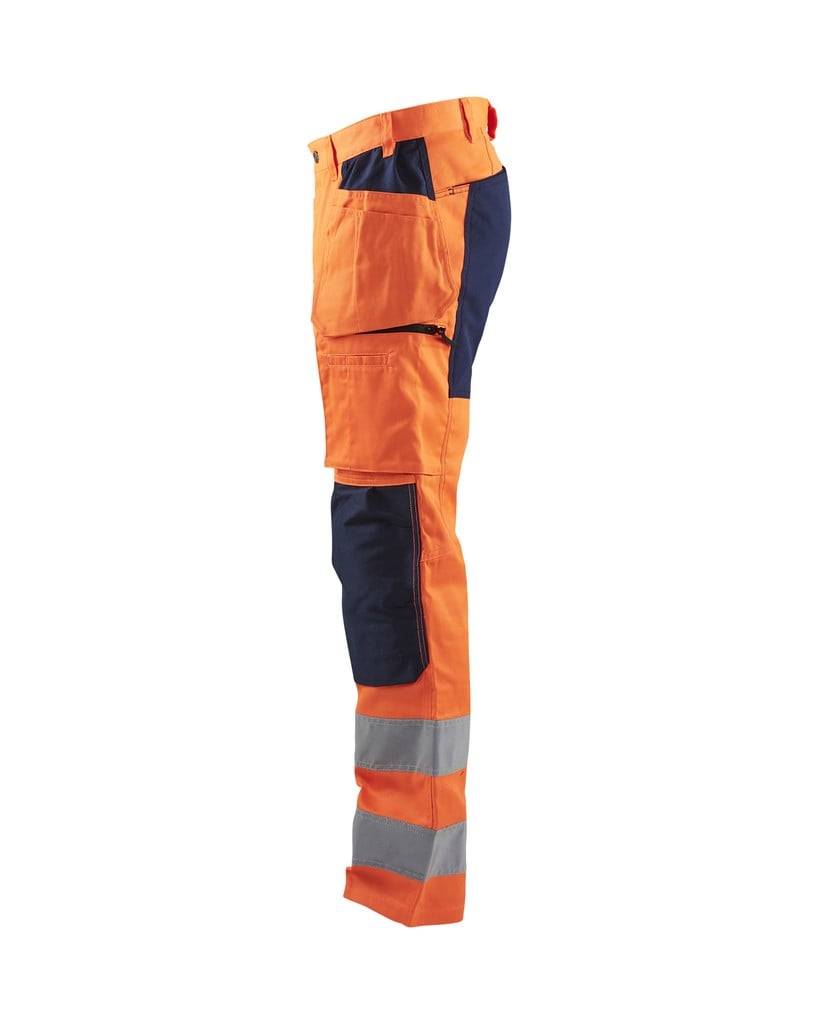 BLAKLÄDER Warnschutzbundhose 1552 HighVis orange/marine Gr.D88 Arbeitshose-2