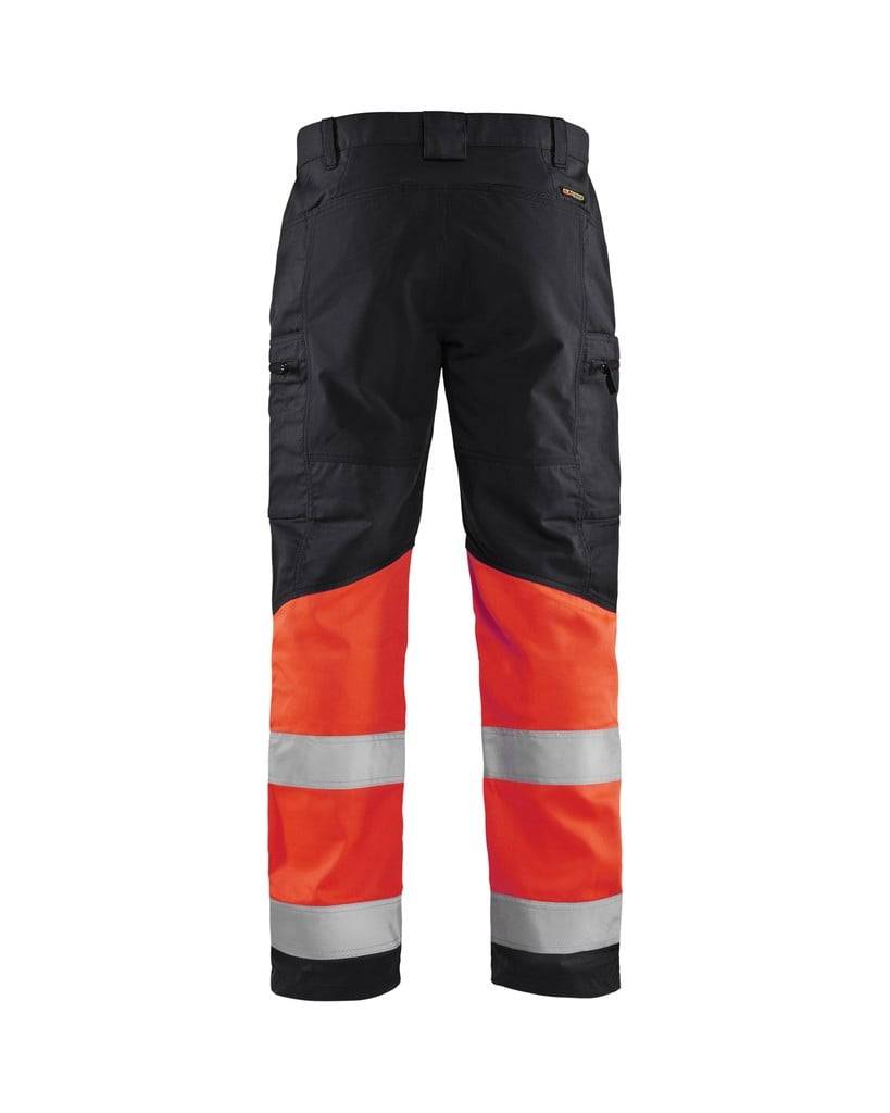 BLAKLÄDER Warnschutzbundhose 1551 schwarz/rot Gr.D108 Arbeitshose-1