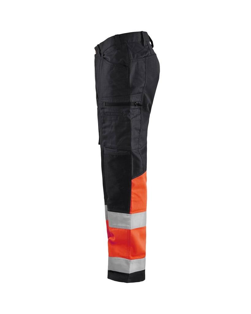 BLAKLÄDER Warnschutzbundhose 1551 schwarz/rot Gr.D108 Arbeitshose-2