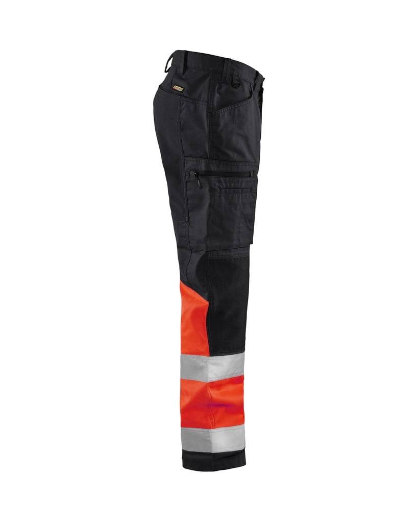 BLAKLÄDER Warnschutzbundhose 1551 schwarz/rot Gr.D108 Arbeitshose-3