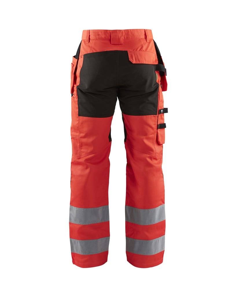 BLAKLÄDER Warnschutzbundhose 1552 HighVis rot/schwarz Gr.C146 Arbeitshose-1