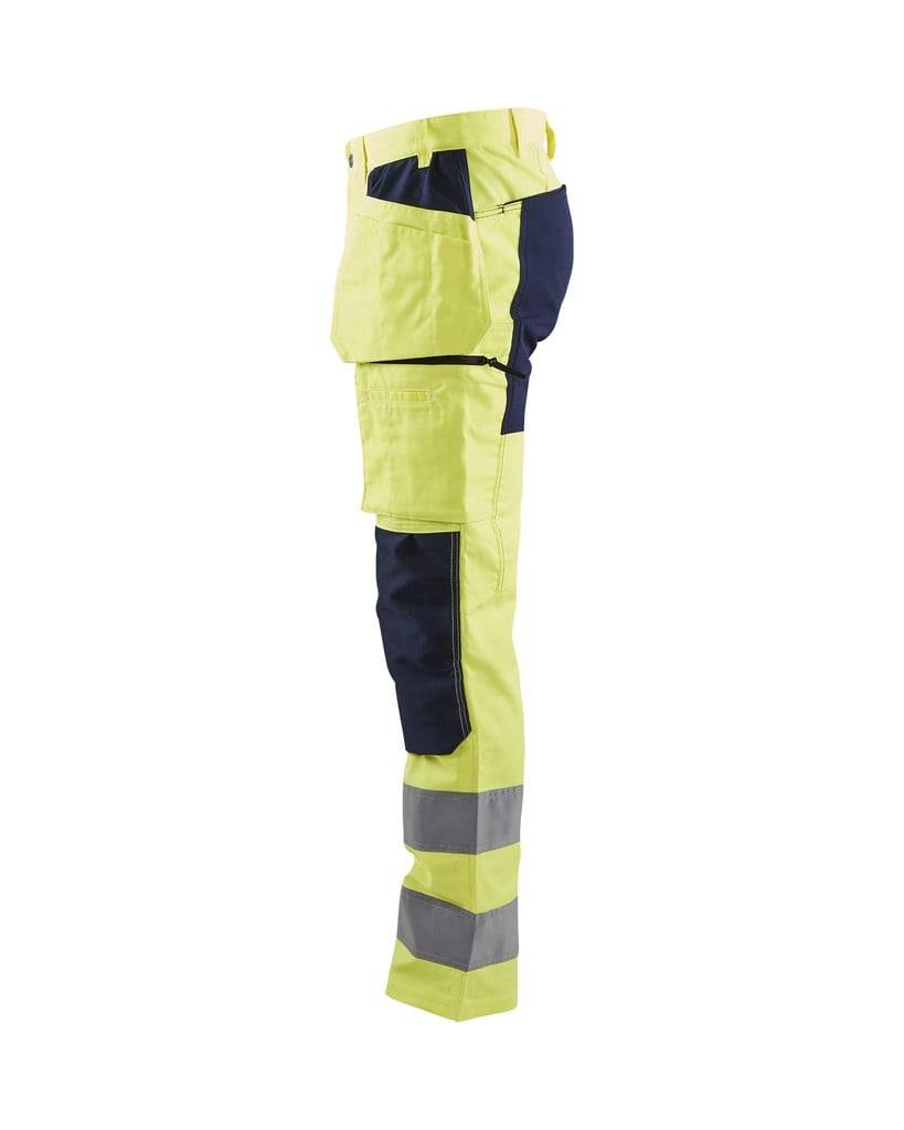 BLAKLÄDER Warnschutzbundhose 1552 HighVis gelb/marine Gr.C68 Arbeitshose-2
