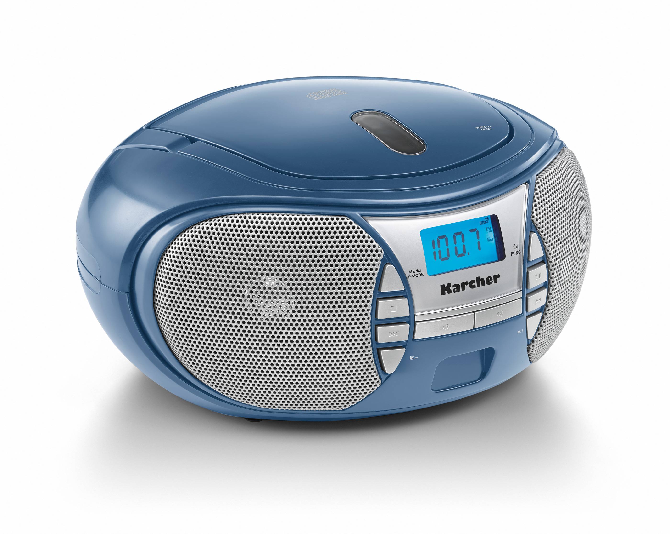 Karcher RR 5025-C tragbares CD Radio (CD-Player, UKW Radio, Batterie/Netzbetrieb, AUX-In) blau-0