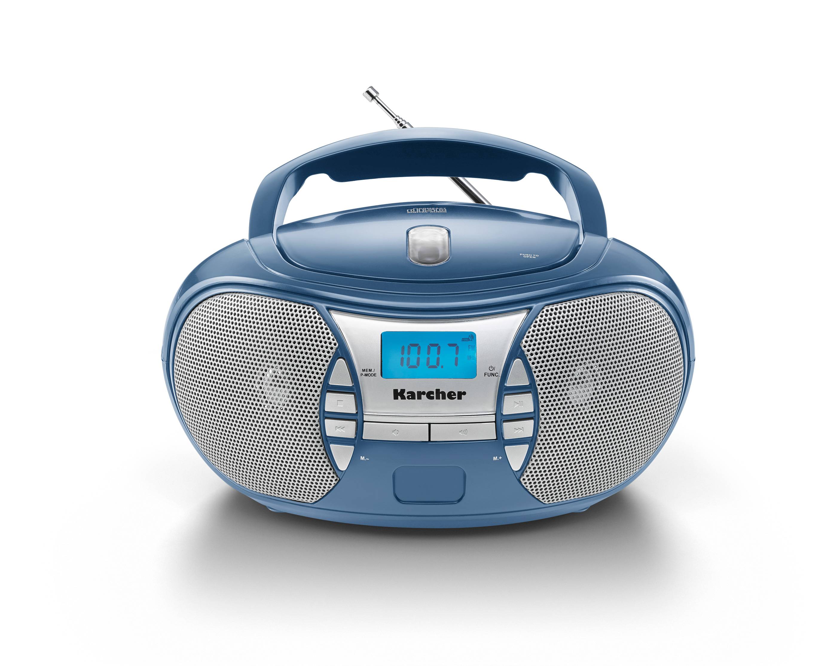 Karcher RR 5025-C tragbares CD Radio (CD-Player, UKW Radio, Batterie/Netzbetrieb, AUX-In) blau-1