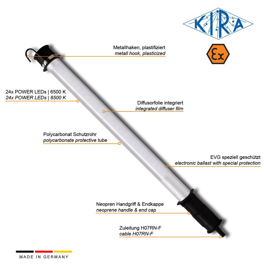 KIRA KE-LED-EX 5024/230-10-0 IP68 Handleuchte mit EX-Schutz EX Zone 1,2,21,22 230 Volt 1550 lm-1