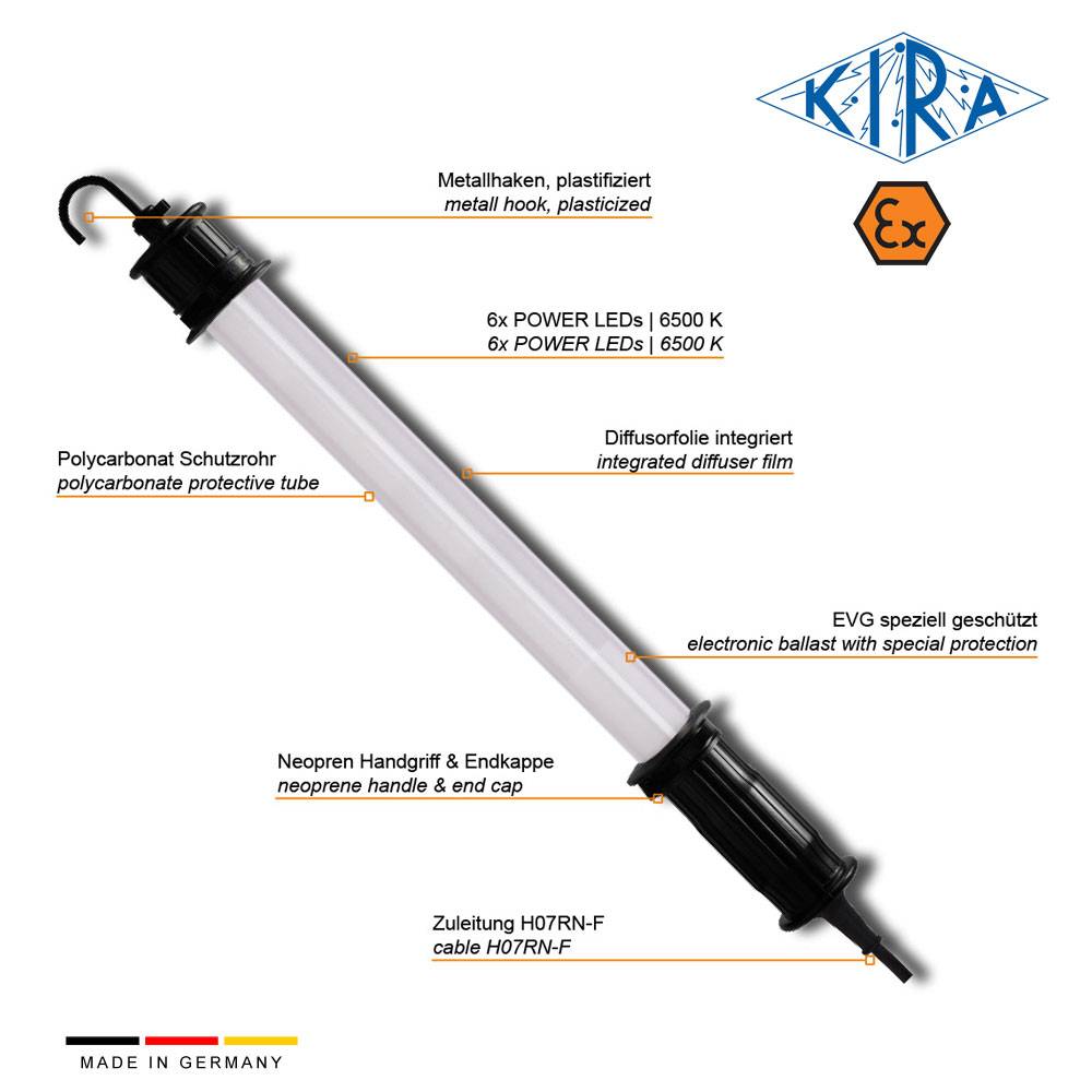 KIRA KE-LED-EX 4006-O/ 230-10-0 IP68 Handleuchte mit EX-Schutz EX Zone 1,2,21,22 230 Volt 520 lm-1