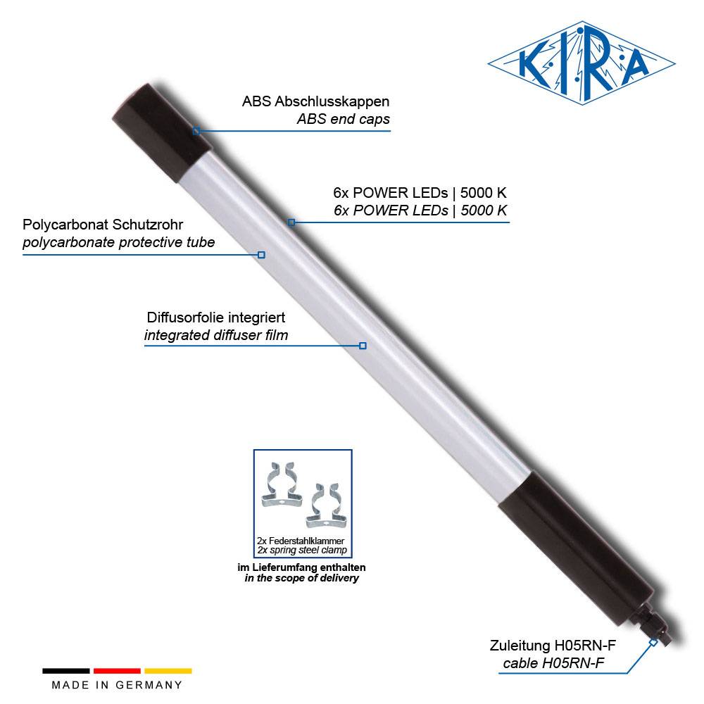 KIRA KE-LED-EA 3006-P/ 12-05-0 IP54 Rohrleuchte 12 Volt 360 lm-2