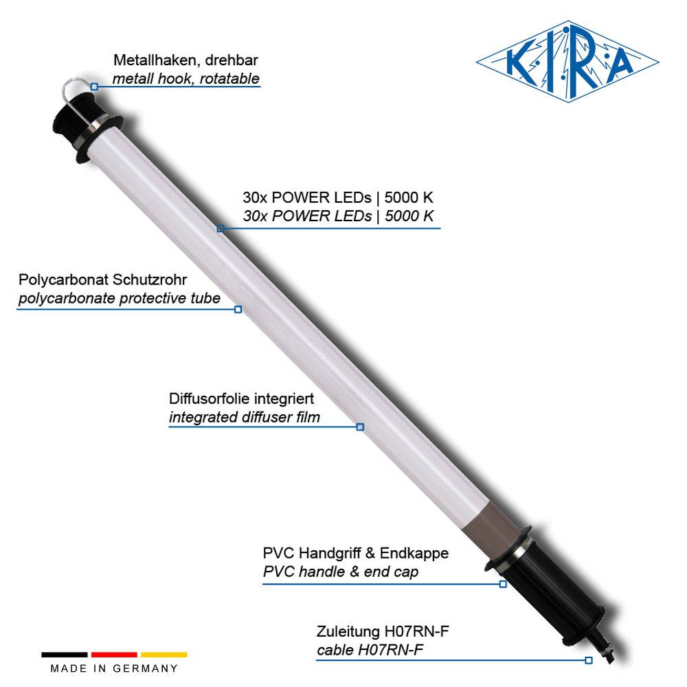 KIRA KE-LED 5030-P/230-05-ST IP65 Industrie-Handleuchte 230 Volt 3200 lm-1