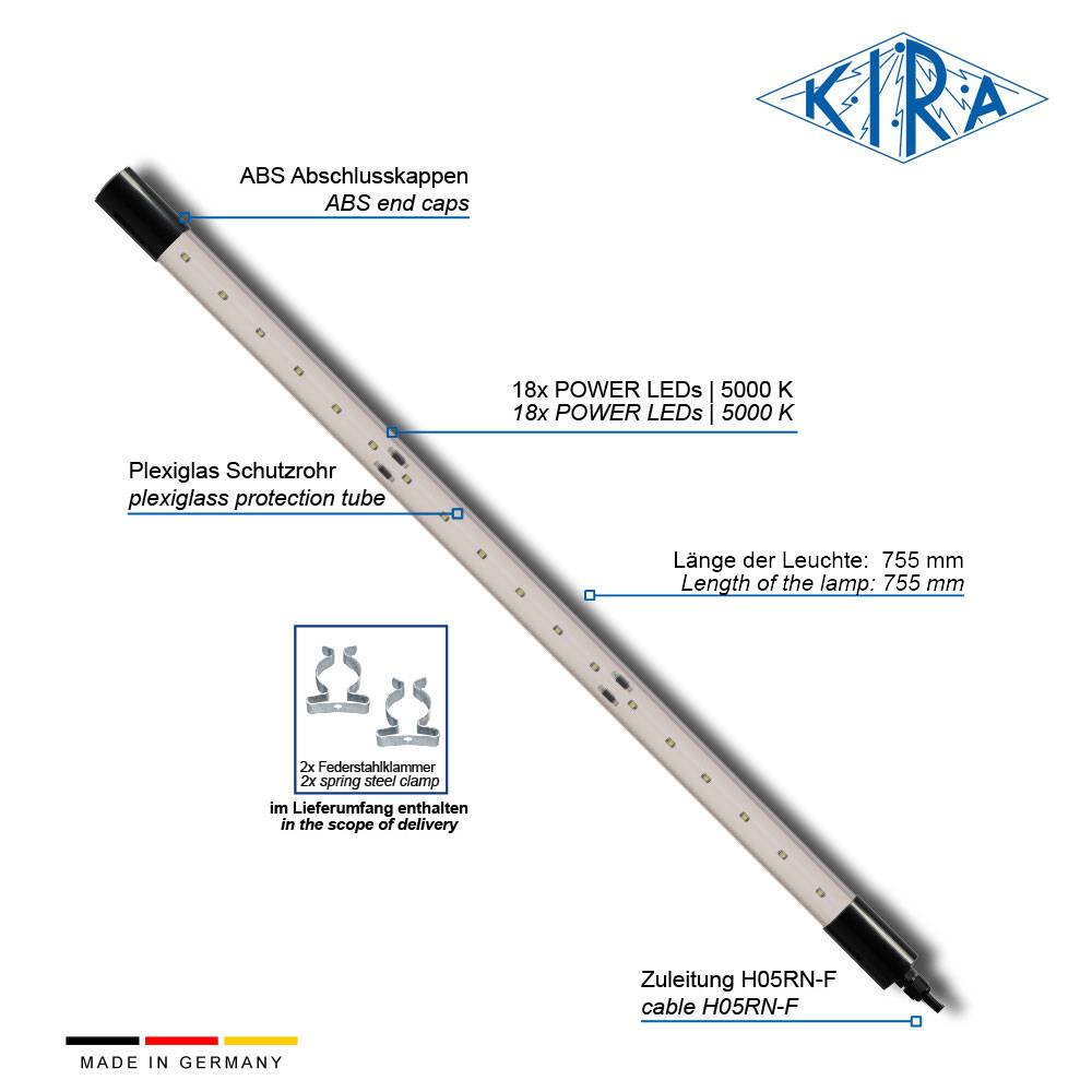 KIRA KE-LED-EA 3018-P/24-05-0 IP54 Rohrleuchte modular 24 Volt 1850 lm-2