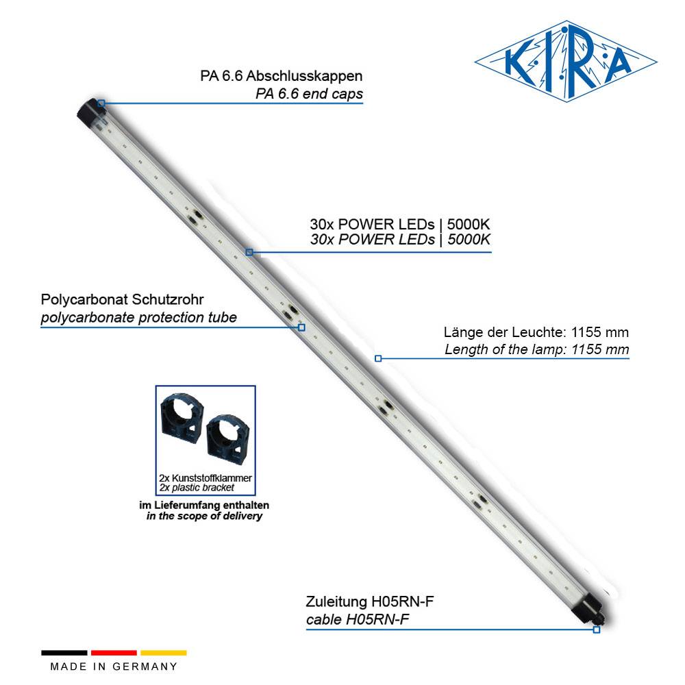 KIRA KE-LED-EA 4030-P/ 24-05-0 IP65 Rohrleuchte modular 24 Volt 2300 lm-2
