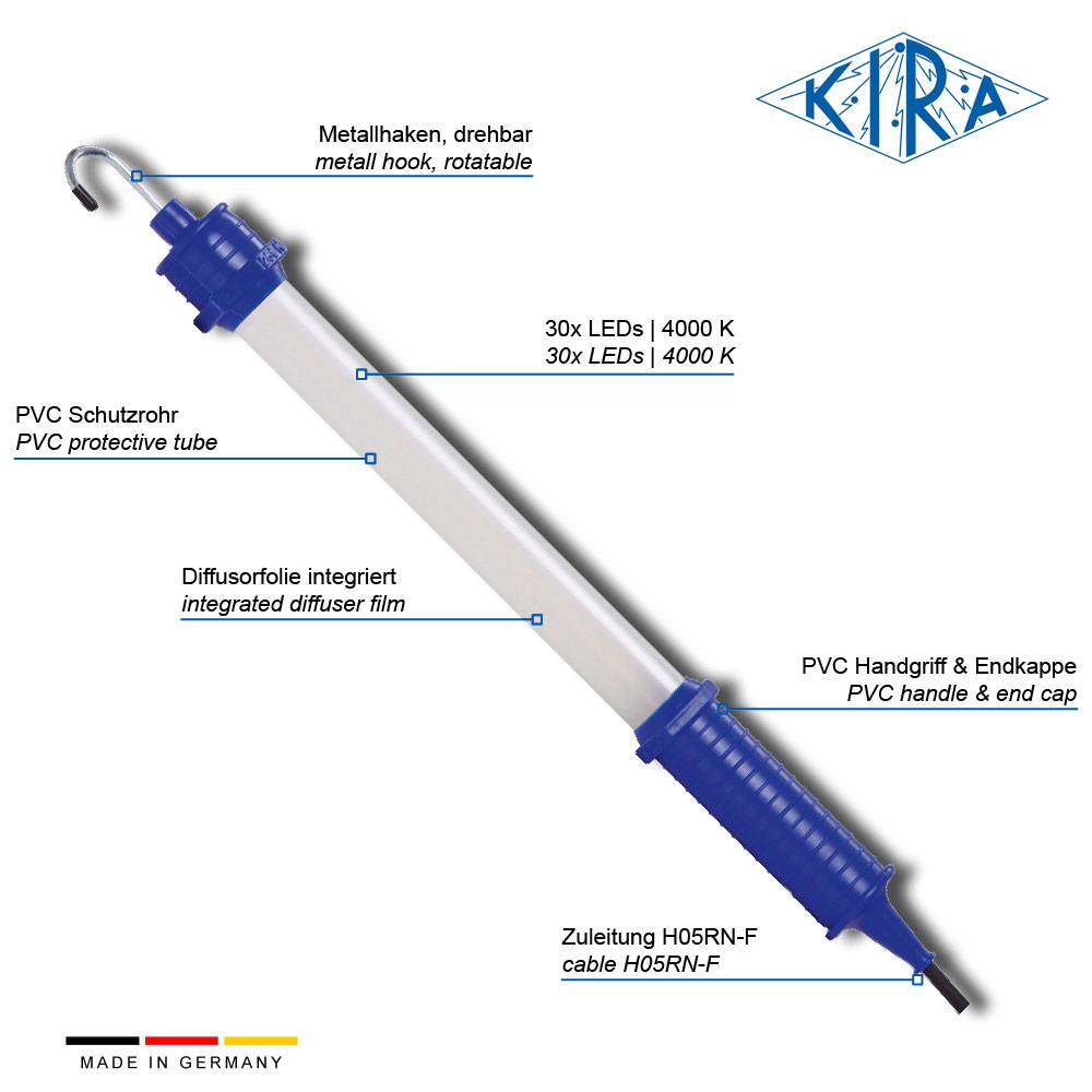 KIRA KE-LED 3030-P/230-05-St IP54 Handleuchte 230 Volt 550 lm-1