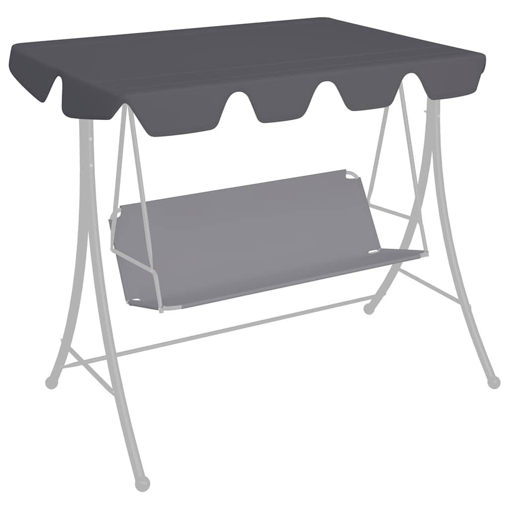 Ersatzdach für Hollywoodschaukel Anthrazit 150/130x70/105 cm-4