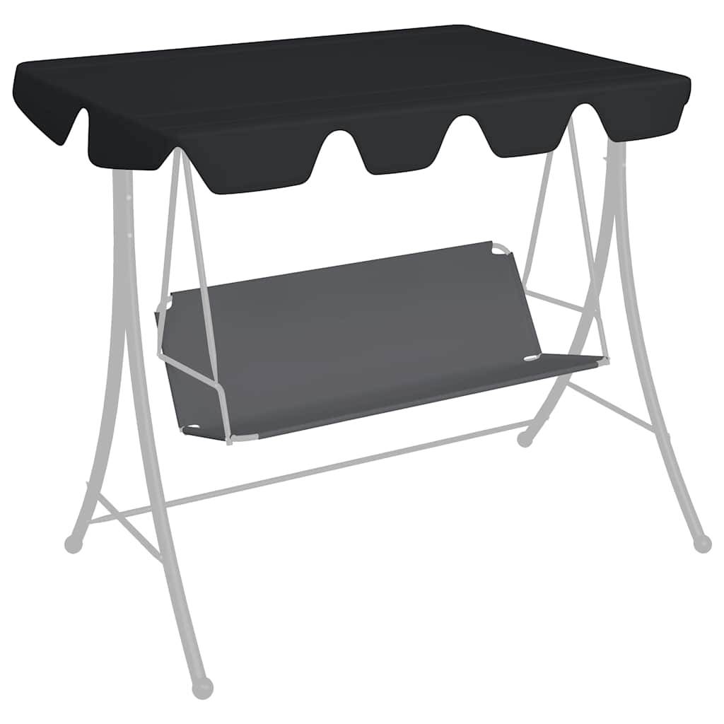 vidaXL Ersatzdach für Hollywoodschaukel Schwarz 150/130x105/70 cm-4