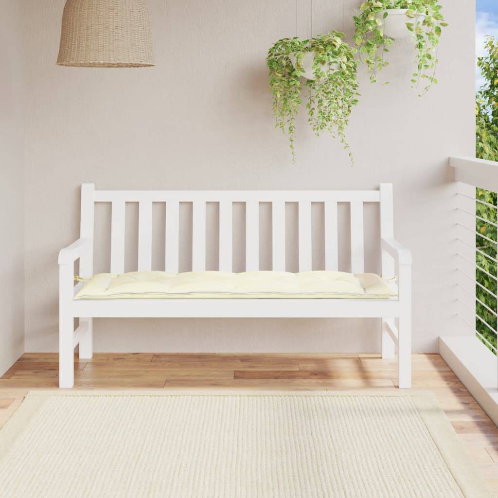 vidaXL Gartenbank-Auflage Cremeweiß 150x50x7 cm Oxford-Gewebe-0