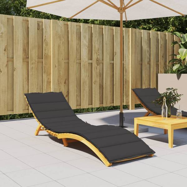 vidaXL Sonnenliegen-Auflage Schwarz 200x50x3 cm Oxford-Gewebe