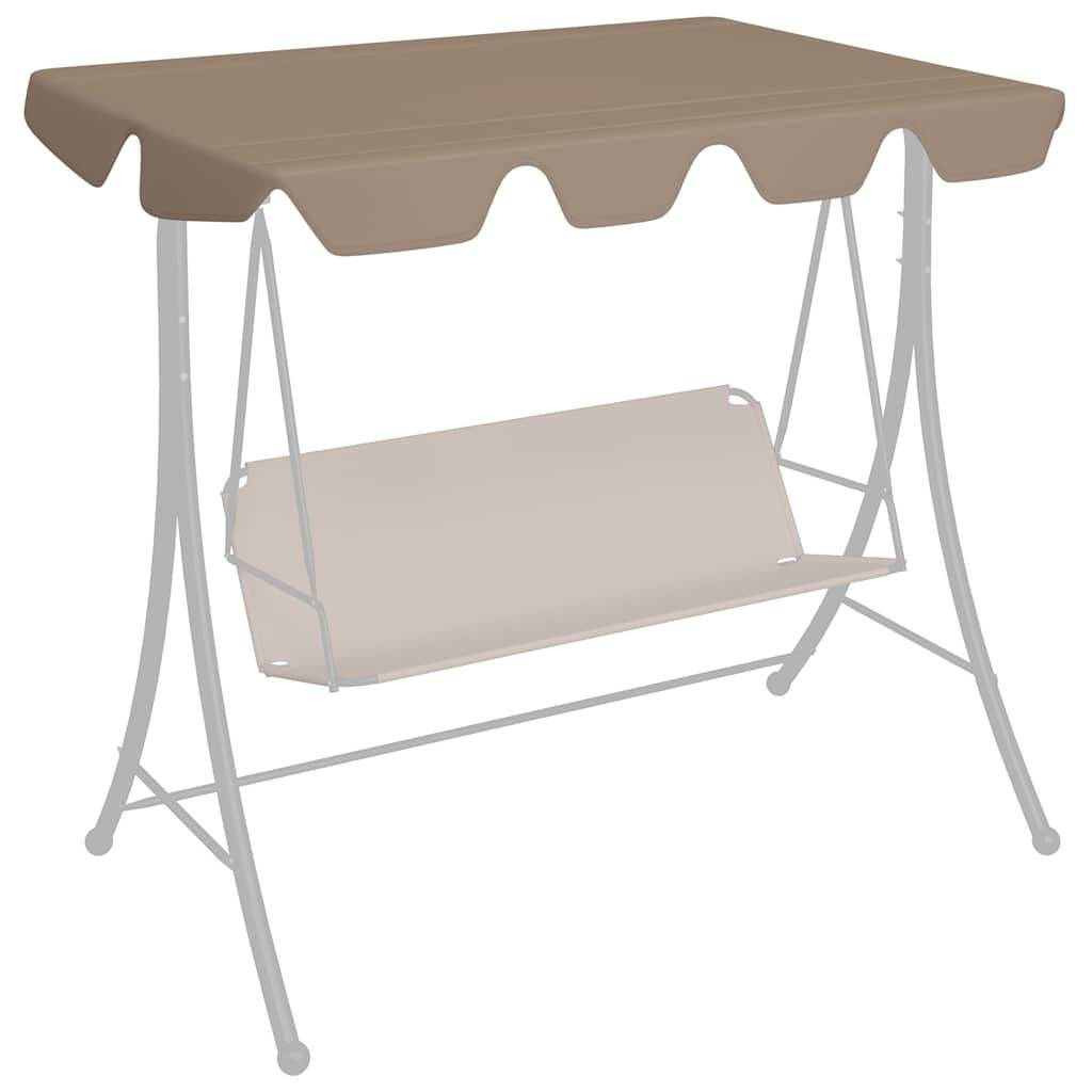 vidaXL Ersatzdach für Hollywoodschaukel Taupe 188/168x145/110 cm-4