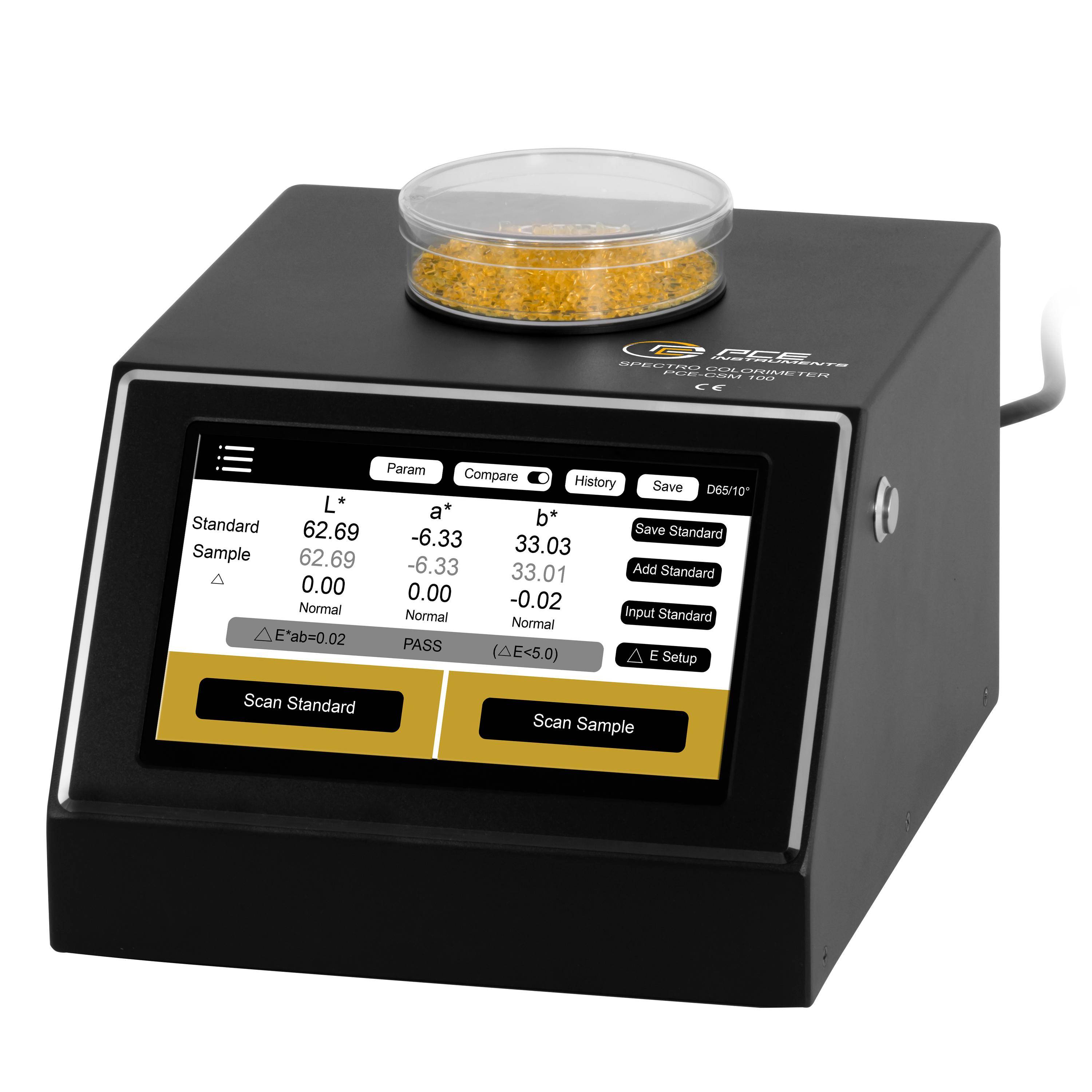 PCE Instruments PCE-CSM 100 Farbmessgerät D/8° Messgeometrie mit SCI |12 Farbräume – CIE Lab, Luv, LCh, Yxy und weitere-0
