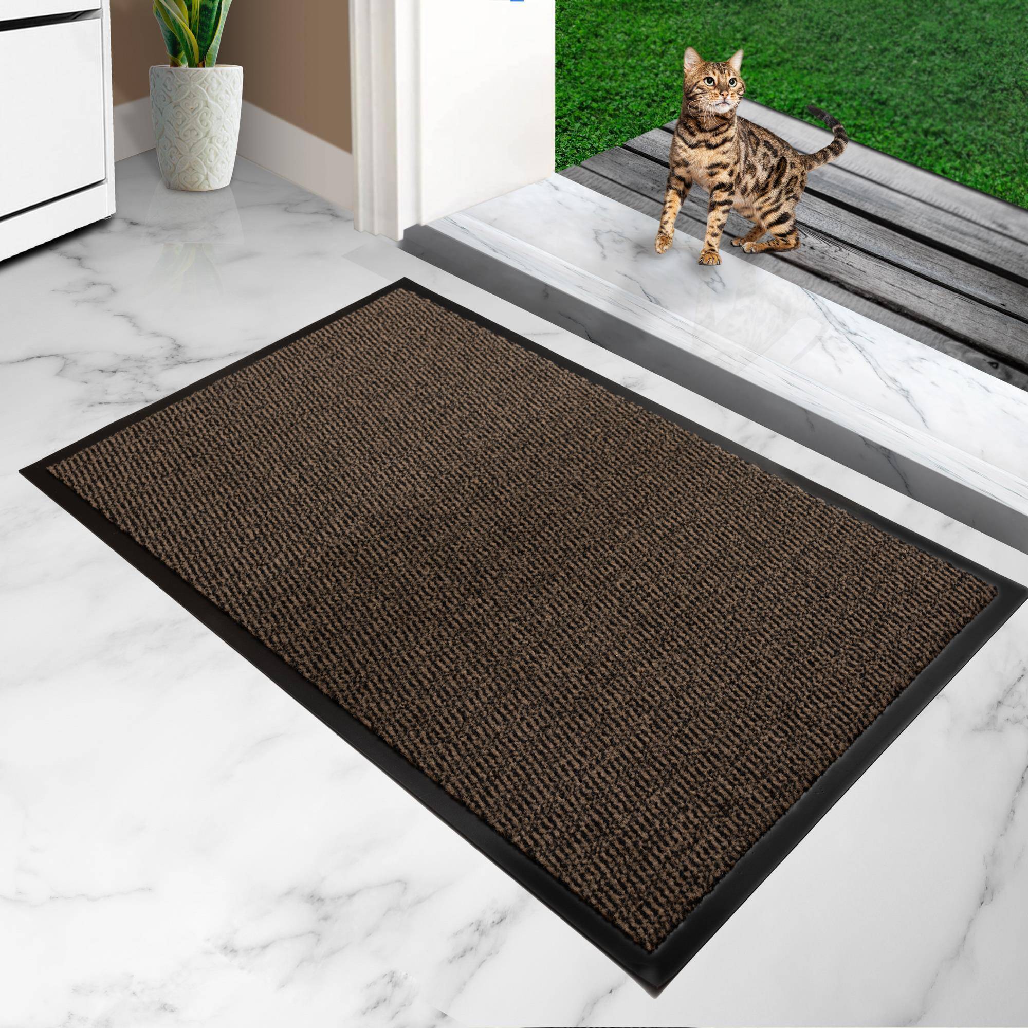 Furni24 Fußmatte - Braun-Schwarz, 60 x 90 cm-1