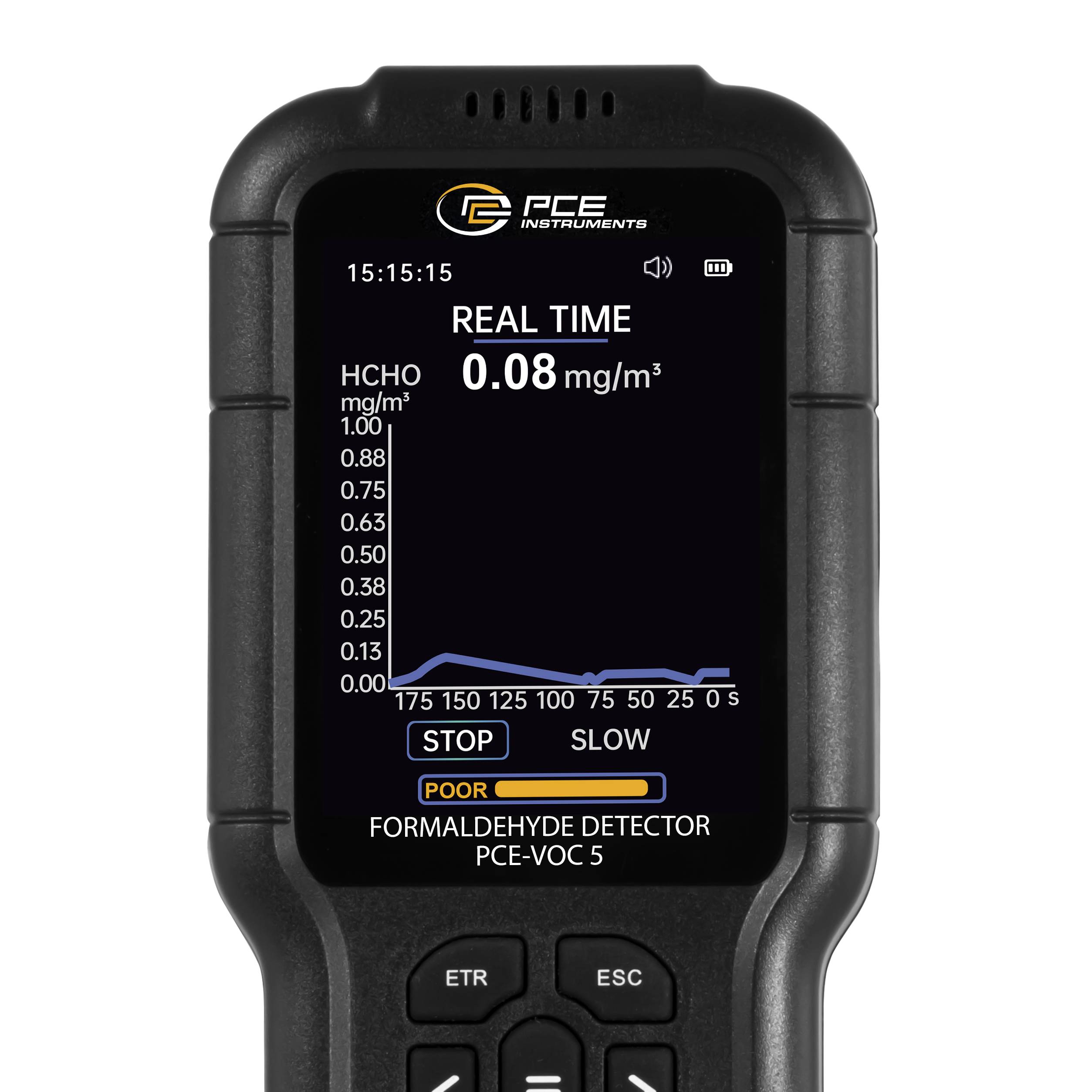 PCE Instruments Formaldehydmessgerät PCE-VOC 5 |HCHO 0 … 5 ppm / 0 … 6,25 mg/m³ |TVOC 0 … 10 mg/m³ |Temperatur 0 … 50 °C-3