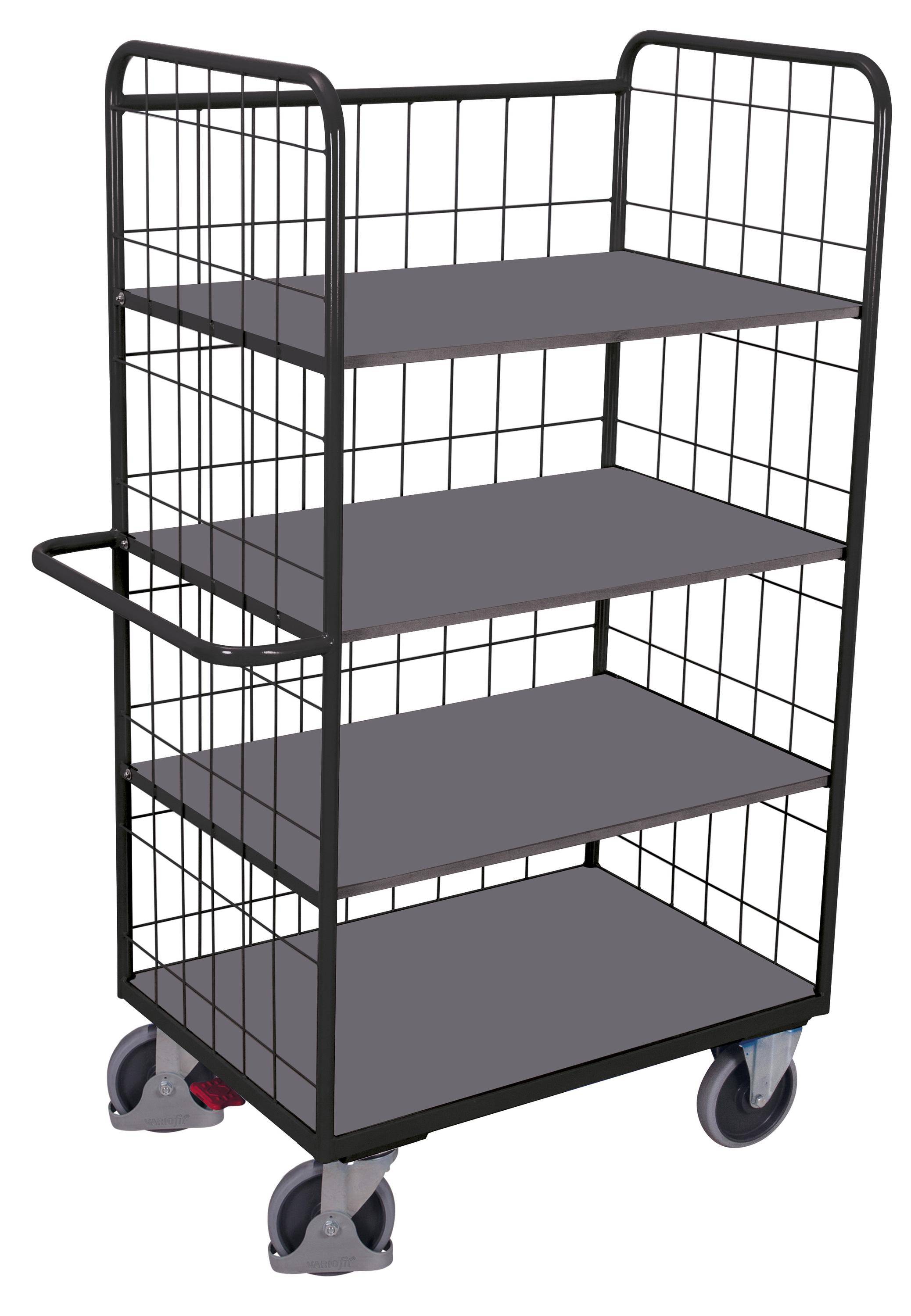 Etagenwagen 1200x700x1890 mm ohne Gitterwänden mit 4 klappbaren Etagen anthrazit-0