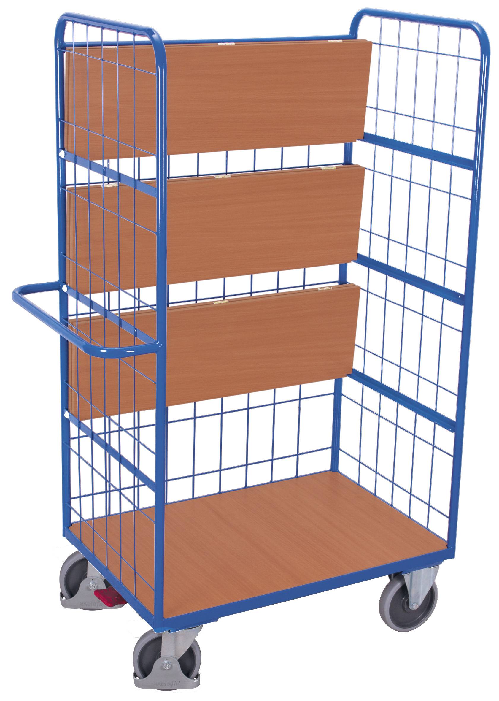 Etagenwagen 1200x700x1890 mm ohne Gitterwänden mit 4 klappbaren Etagen anthrazit-2
