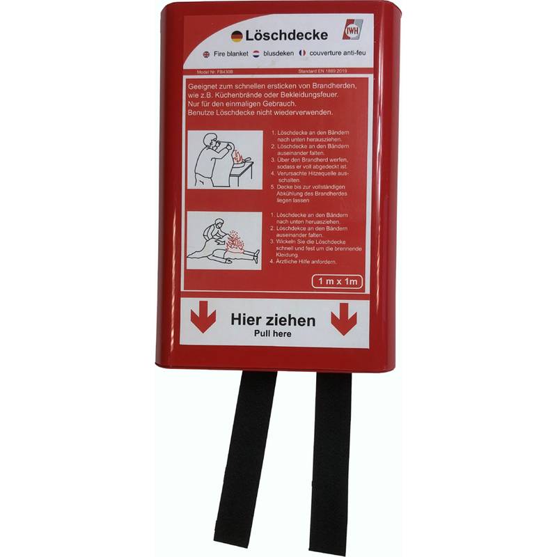 IWH Feuerlöschdecke, DIN EN 1869, Glasgewebe zum schnellen Ersticken und Löschen von Brandherden,,-0