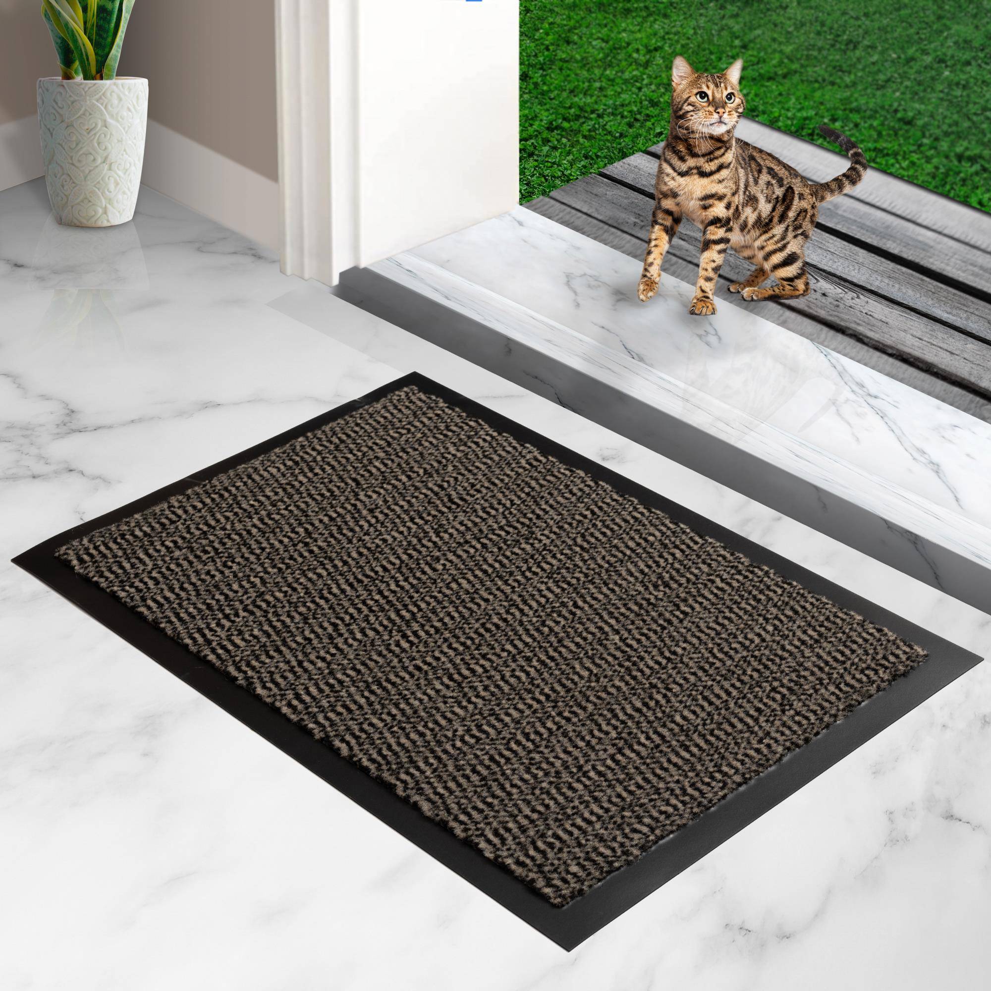 Furni24 Fußmatte - Beige-Schwarz, 40 x 60 cm-1
