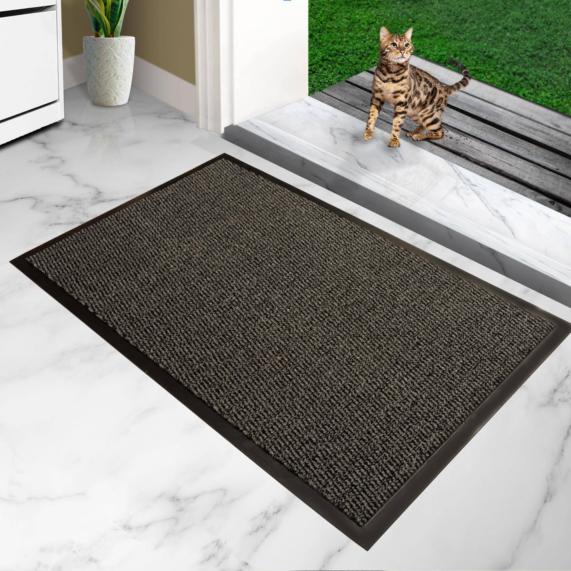 Furni24 Fußmatte - Beige-Schwarz, 60 x 90 cm-1