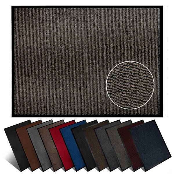 Furni24 Fußmatte - Beige-Schwarz, 80 x 120 cm
