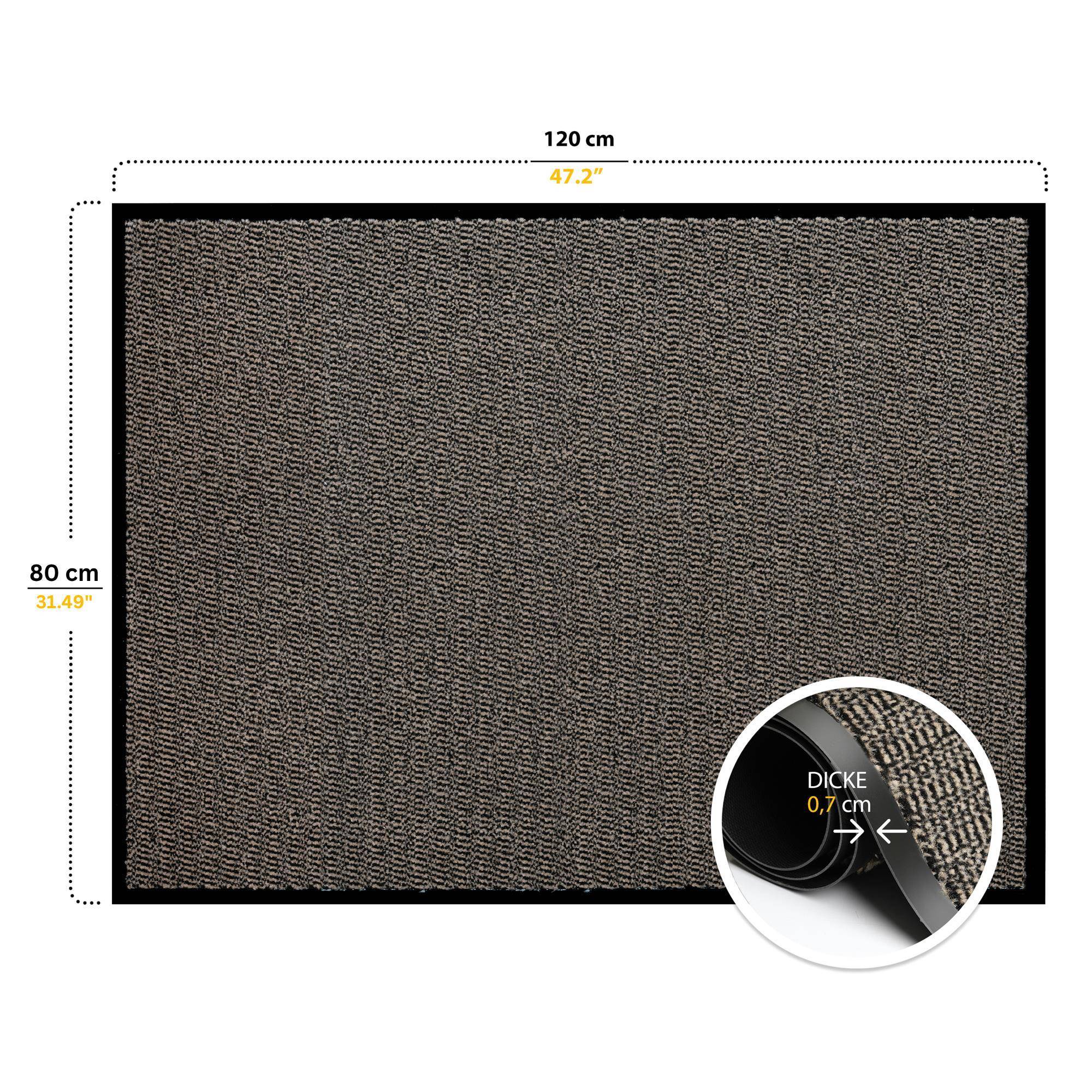 Furni24 Fußmatte - Beige-Schwarz, 80 x 120 cm-1