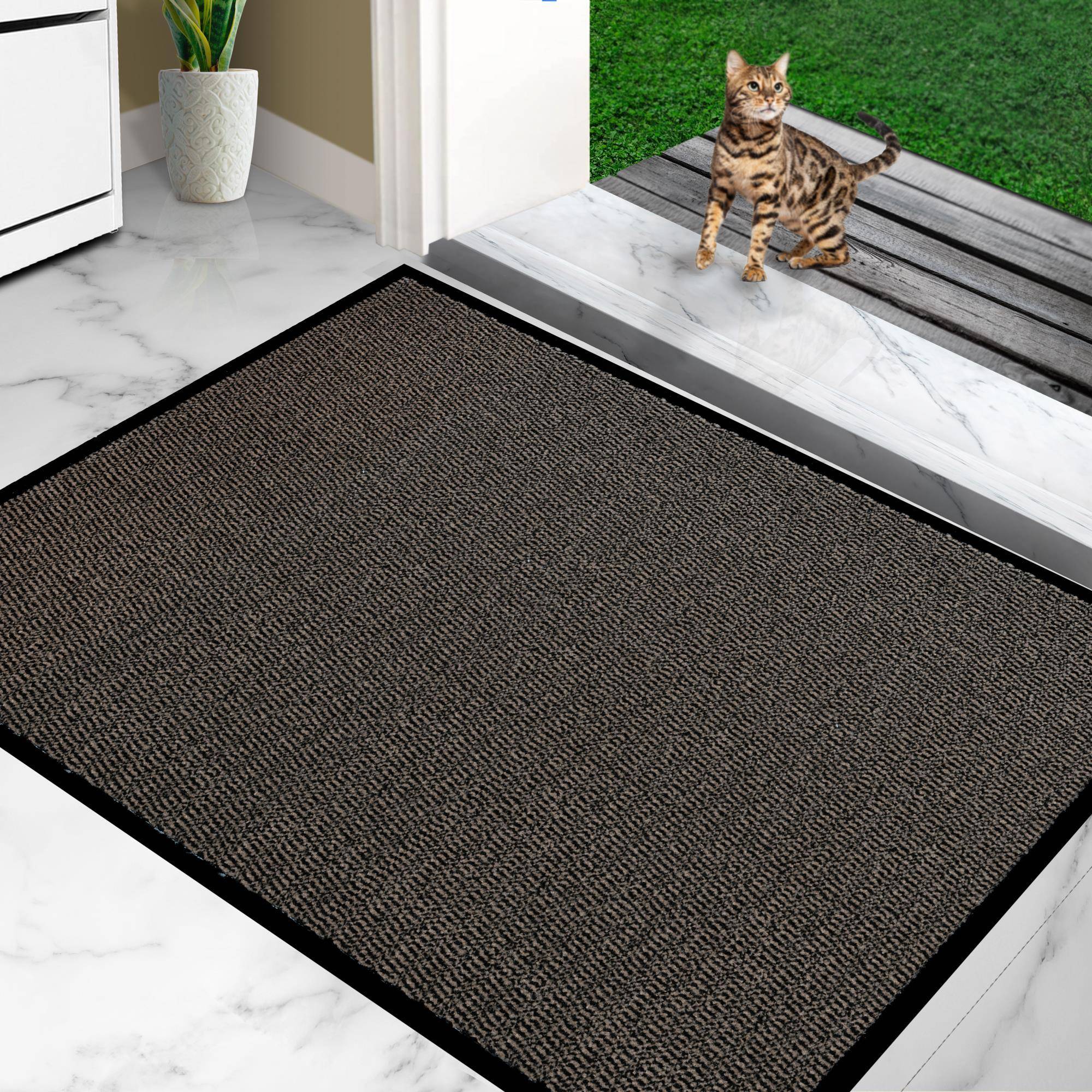 Furni24 Fußmatte - Beige-Schwarz, 80 x 120 cm-2