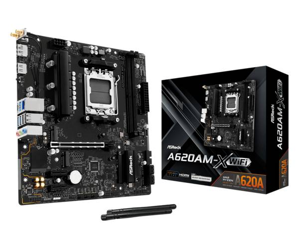 ASRock A620AM-X WiFi AM5 mATX HDMI/DP DDR5 Multimedia-Technik Mainboards AMD