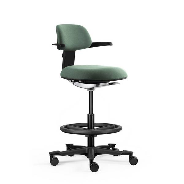 Arbeitsstuhl Counterstuhl TOP WORK 40 Sitz Stoff Rücken Stoff grün hjh OFFICE