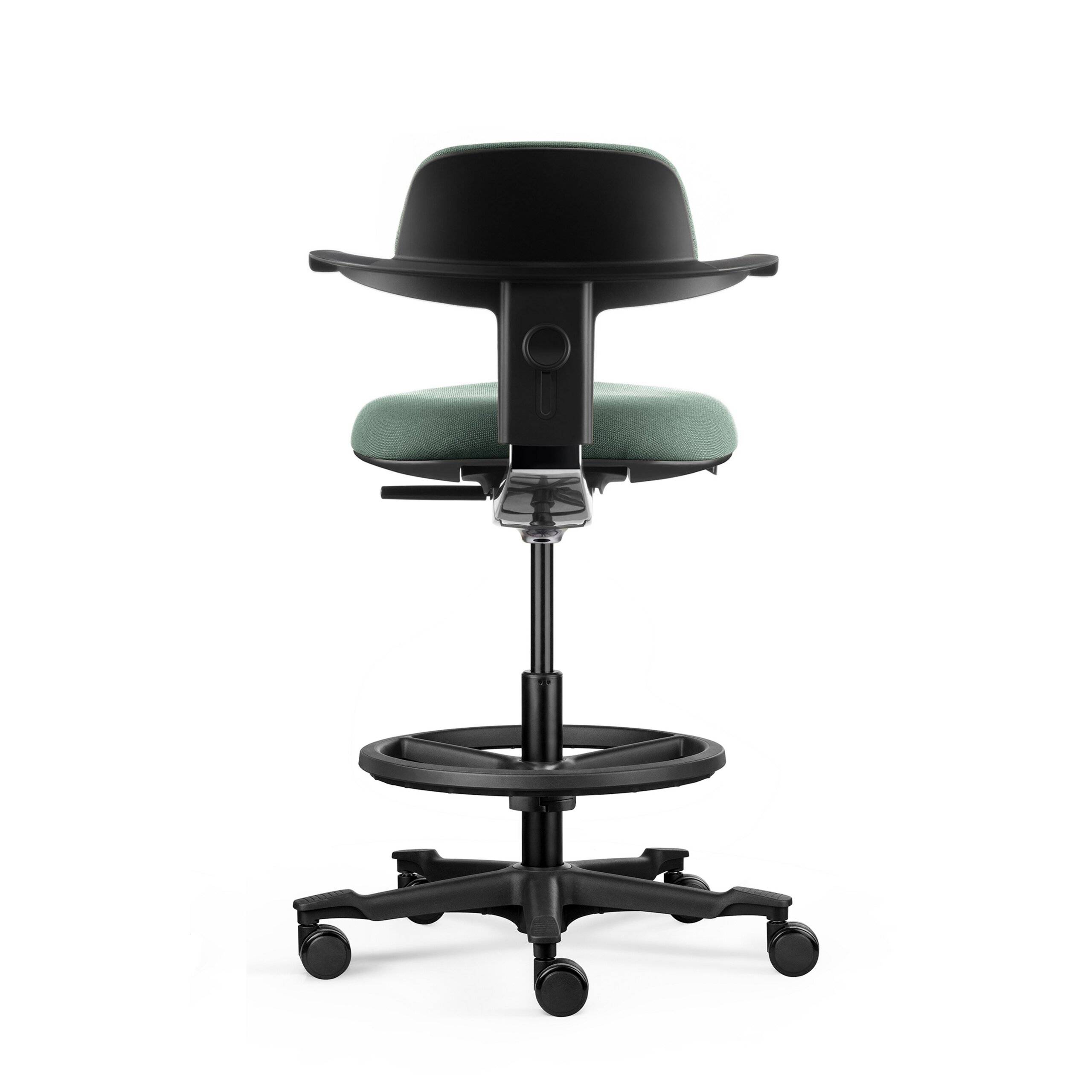Arbeitsstuhl Counterstuhl TOP WORK 40 Sitz Stoff Rücken Stoff grün hjh OFFICE-1