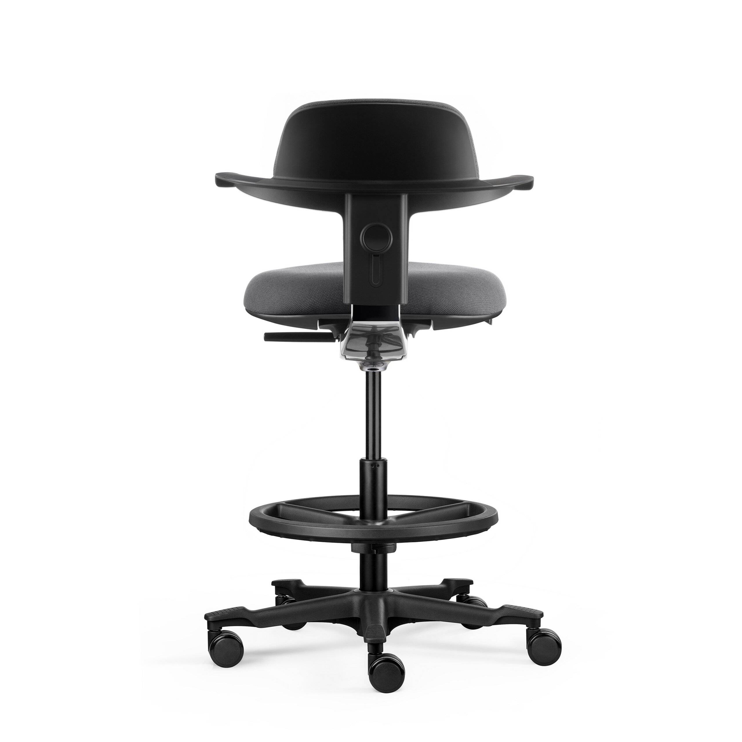 Arbeitsstuhl Counterstuhl TOP WORK 40 Sitz Stoff Rücken Stoff dunkelgrau hjh OFFICE-1