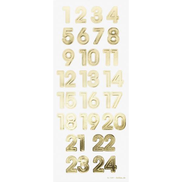 Adventskalenderzahlen NUMBERS gold gold