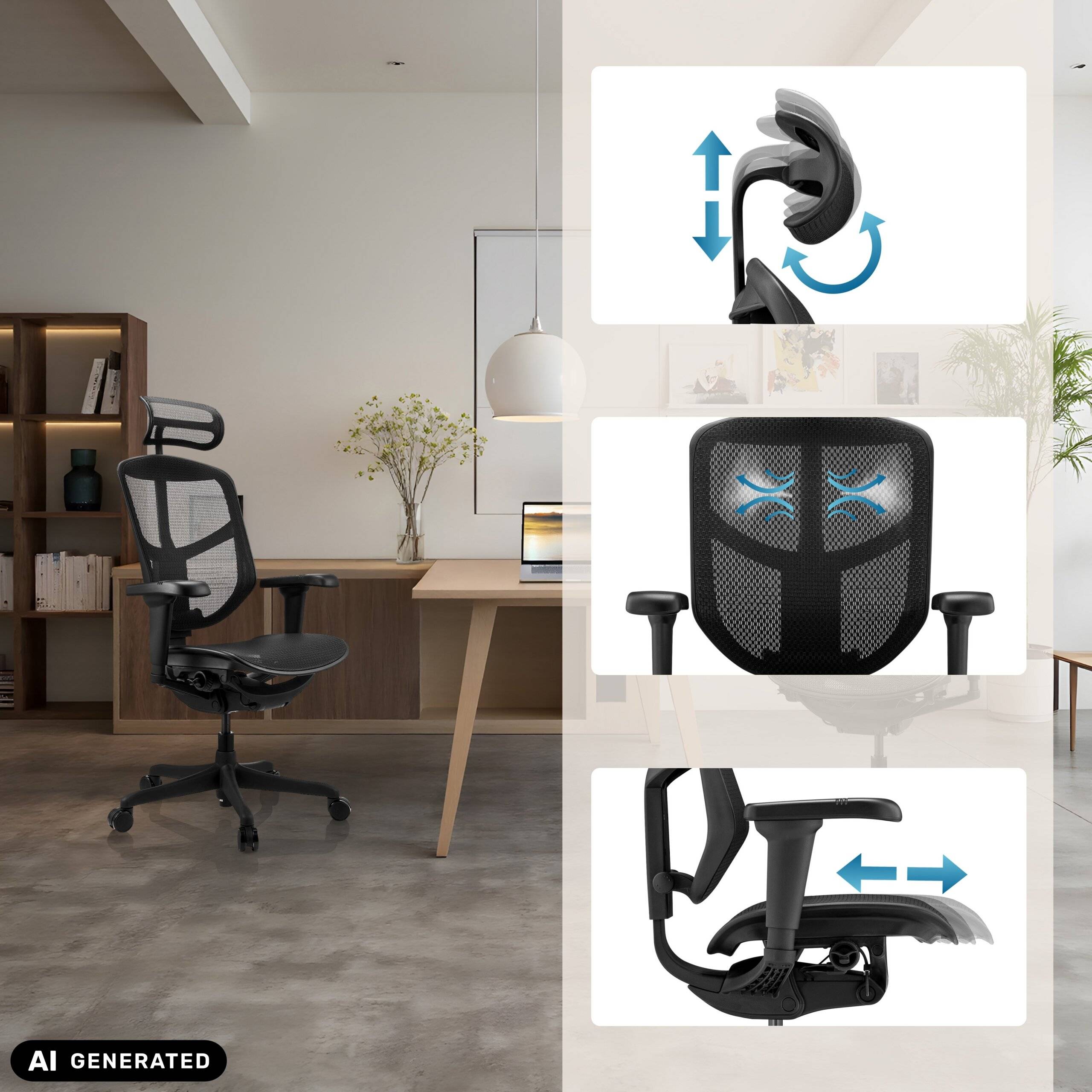 Bürostuhl Chefsessel ENJOY ULTRA GEN2 Netzstoff schwarz hjh OFFICE-3